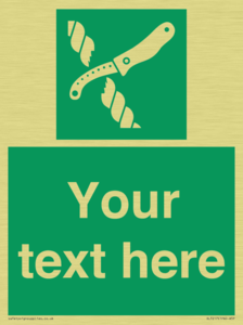 Custom sign safe condition Liferaft knife